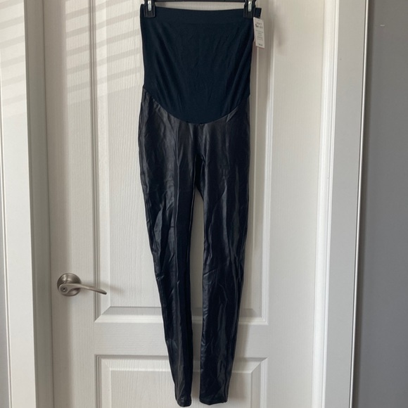 Maternity Faux Leather Leggings - Picture 2 of 7